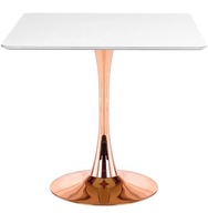 KWADRATOWY STÓŁ LUGANO| czarny loft| na jednej nodze| miedziana podstawa