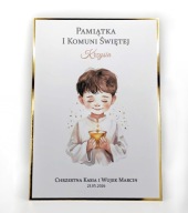 Personalizowana Pamiątka I Komunii Świętej | Lustrzane złoto chłopiec