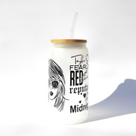 Szklany kubek z pokrywką i słomką 550ml Taylor Swift Black&White Swiftie