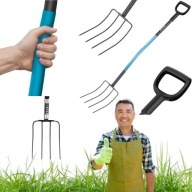 WIDŁY AMERYKAŃSKIE OGRODOWE CELLFAST DO KOPANIA OBORNIKA METAL 4 ZĘBY 128CM