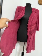 229 Włoska elegancka bordo koronka Buca di Bacco 3XL wieczorowa marynarka