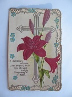 MATKA BOŻA CZĘSTOCHOWSKA przedwojenny ŚW. OBRAZEK KORONKA