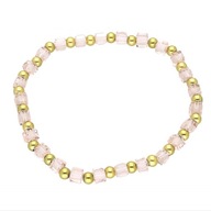 62500 Bransoletka złota stal chirurgiczna koraliki kostki 4 mm