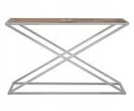 Konsola chrom drewno glamour