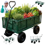 WÓZEK OGRODOWY 250KG SKŁADANY TRANSPORTOWY TACZKA PRZYCZEPKA Z PLANDEKĄ XXL