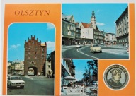 POCZTÓWKA OLSZTYN SKŁADANKA CENTRUM FIAT 125 P, MALUCH 126 p ZOBACZ