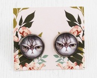 kolczyki KOTY kotki vintage retro kociara aesthetic wkrętki CAT007