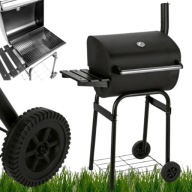 GRILL WĘGLOWY DUŻY OGRODOWY 80X49X120 CM NA KÓŁKACH ZAMYKANY Z KOMINEM