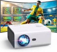YUZINO Mini Projektor 18000L WiFi Bluetooth Full HD 1080P Kino Domowe Zoom