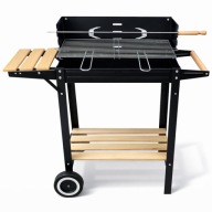 GRILL OGRODOWY DUŻY SMART ROŻEN PÓŁKI na kółkach WĘGLOWY MOCNY STALOWY 6w1