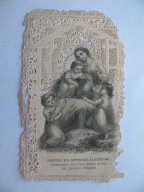 BOŻE NARODZENIE W STAJENCE przedwojenny ŚW.OBRAZEK KORONKA