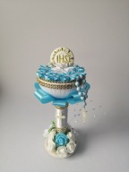 Kielich Pamiątka Komunia – Kwiat Kanzashi Błękit