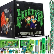 KALENDARZ ADWENTOWY MINECRAFT 2025 DLA CHŁOPCÓW 24 NIESPODZIANKI GADŻETY