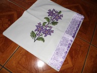 Poszewka na poduszke , haft + koronka