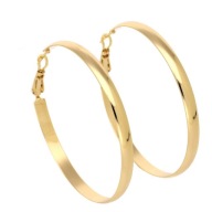 86602 Kolczyki stal chirurgiczna 316L pozłacane 18k koła 50/4 MM