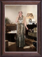 Obraz Hanka Ordonówna portret w drewnianej ramie ze szkłem