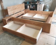 Łóżko Dębowe + szafki pod wymiar