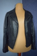 Adyn Piękna kurtka skórzana czarna ramoneska skóra naturalna _M