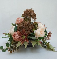 Stroik na cmentarz GRÓB kompozycja ZESTAW flakon BUKIET sztuczne kwiaty