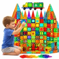 KLASYCZNE KLOCKI MAGNETYCZNE 3D 100EL. XXL ZESTAW KREATYWNO - EDUKACYJNY