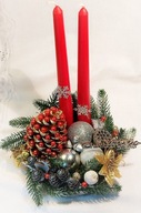 Stroik Boże Narodzenie dekoracja na stół prezent świeca