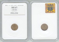 1 grosz 1923 MS 67