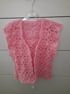 Bolerko handmade szydełko różowe Dzień Babci