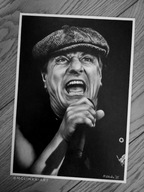 Portret Brian Johnson AC/DC A4 ręcznie rysowany