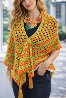 Chusta handmade na szydełku boho hippie rękodzieło