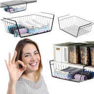 PÓŁKA KUCHENNA PODWIESZANA METALOWA KOSZYK POD PÓŁKĘ ŁAZIENKA GARDEROBA