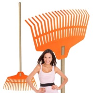 GRABIE DO LIŚCI TRAWY TRAWNIKA OGRODOWE PLASTIKOWE UNIWERSALNE Z KIJEM