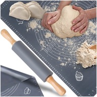 STOLNICA SILIKONOWA GRUBA DUŻA MATA XXL 50X70CM WAŁEK SILIKONOWY DO CIASTA