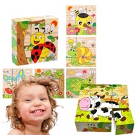 Klocki drewniane iWood zestaw edukacyjny 3+