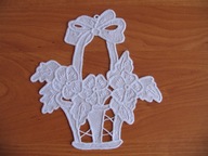 Zawieszki na okno -ręczny haft richelieu