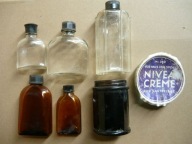 przedwojenne buteleczki szklane po NIVEA