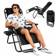 LEŻAK PLAŻOWY OGRODOWY FOTEL ZERO GRAVITY SKŁADANY KRZESŁO 2W1 PROGARDEN