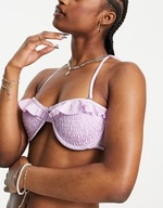 Śliczna markowa bielizna góra bikini lawendowa Riwer Island UK 8 EU 34