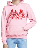 Różowa Bluza Damska z Kapturem Stranger Things - rozmiar M