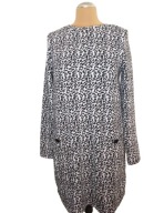 F&F CIEPŁA DZIANINOWA LUŹNA SUKIENKA WZORKI 40