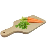 Deska do krojenia drewniana bukowa 32x14 cm z rączką lite drewno kuchnia