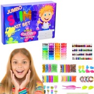 SLIME DUŻY ZESTAW DO ROBIENIA GLUTÓW DLA DZIECI MASA PLASTYCZNA 120w1