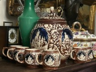 ZESTAW WAZA DO WINA PONCZU CYDRU Z KUBKAMI 6 SZT