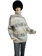 moda francuska SWETER wełniany bardzo ciepły wełna moherowa 40/42