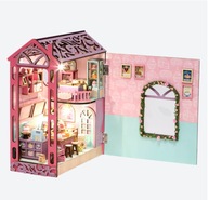 Miniaturowy dom Book Nook 3D LED Regał DIY FSC Tiny Treats Cakery