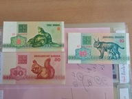 Białorus Kopiejki i ruble zwierzatka 3 sztuki