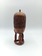 Zabytkowy drewniany kielich Dogon do wina palmowego vintage kolekcjonerski