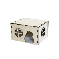 Drewniany Domek dla Chomika dla Gryzonia Nowoczesny Minimalisyczna Kryjówka