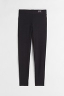 H&M legginsy 146 wzorzyste w prążki czarne eleganckie