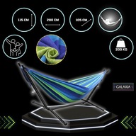 Hamak ze Stelażem Ogrodowy XXL Dwuosobowy Stojak na Hamak Mocny do 200kg