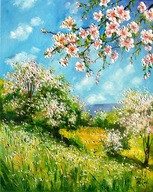 Bogusław Potera obraz olejny płótno DZIKI SAD